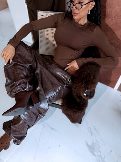 Long Sleeve Bodysuit "BASIC" - CHOCO